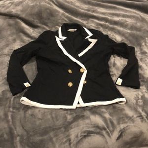Sailor style black and white blazer